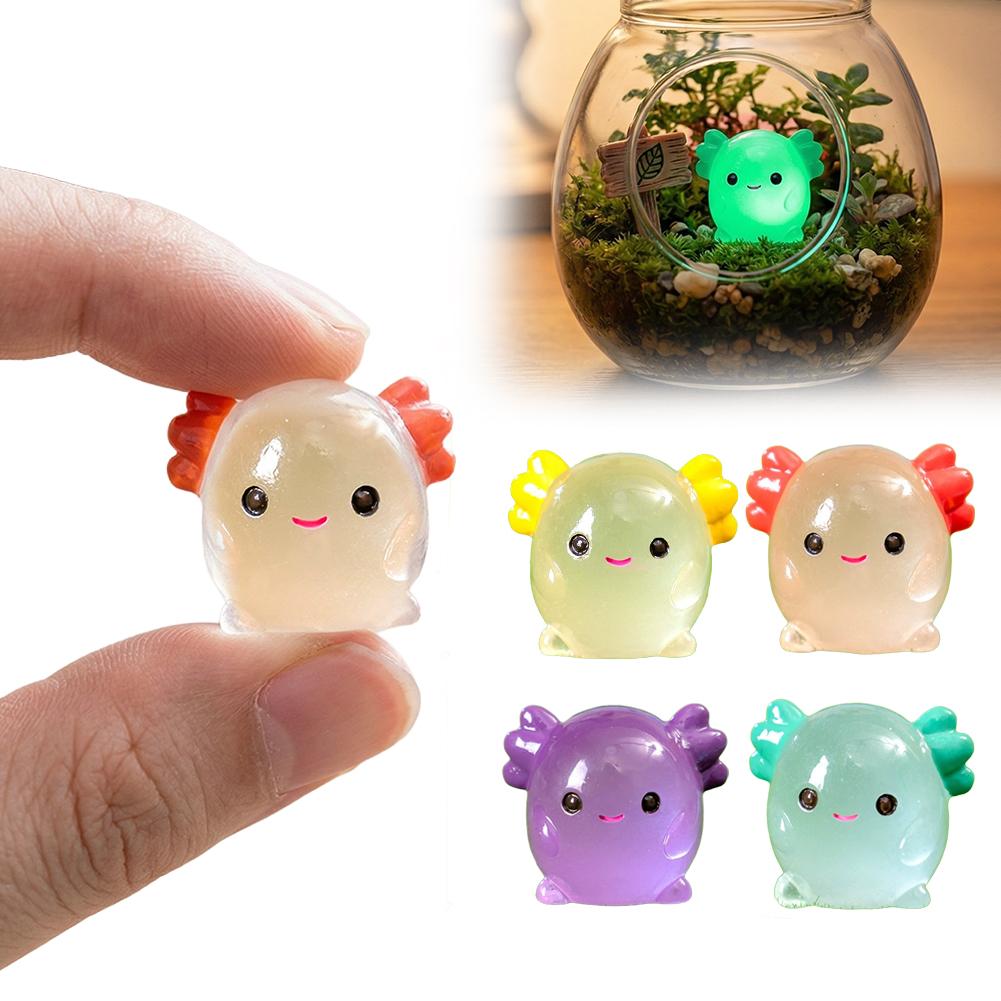Aquarium Moss - Świecące w ciemności miniatury aksolotli, figurki