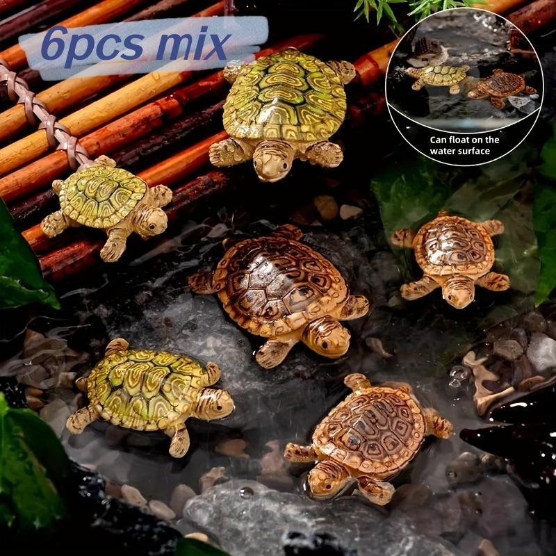 Aquarium Moss - 6 Miniatur Żółwi do Dekoracji Akwarium,