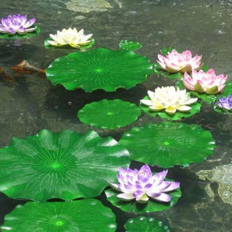 Aquarium Moss - Sztuczne liście lotosu bez kwiatów do
